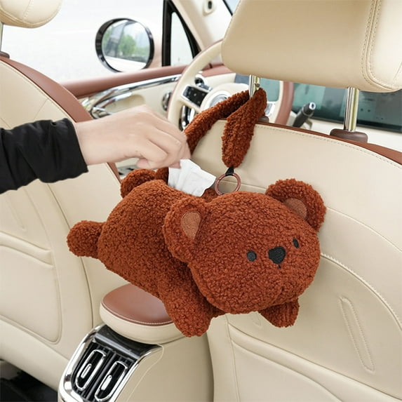 HaoXun Hanging Tissue Box Storage Bag - Soft Cute Creative Design Made of Polyester Fabric with Hidden Zipper for Car and Home Use as Birthday Party Gift