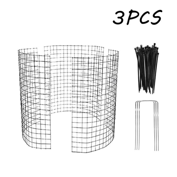HaoXun Iron Tree Protector Set with Black Mesh Panels - Durable Gardening Protection Sheet for Plants Flowers Shrubs in Garden Yard Landscaping