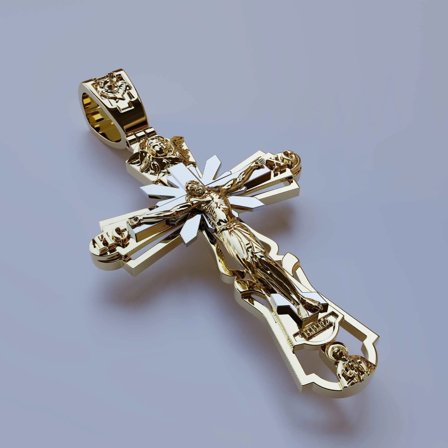 HaoXun Men's Punk Gothic Cross Pendant Necklace - 316L Stainless Steel Religious Jewelry Gift for Dad, Boyfriend