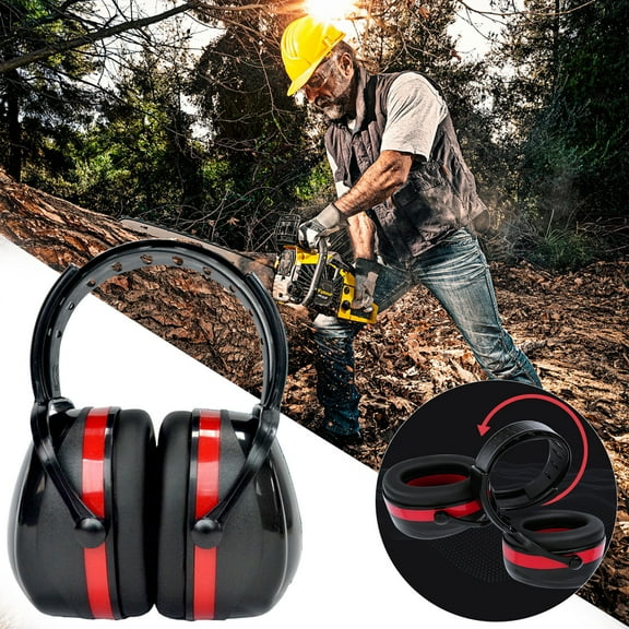 HaoXun Noise Reduction Earmuffs - High Elasticity Soft Foldable Hearing Protection with 30dB SNR for Sleep, Learning, Work, Shooting & Flying