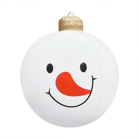 HaoXun PVC Snowman Inflatable Christmas Ball Holiday Decorations - 22.8x18.8x18.8 Inch Waterproof Garden Decoration Pendant for Xmas Tree Indoor Outdoor Party Supplies