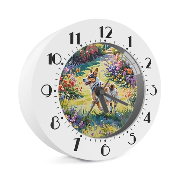 HaoXun Personalized Digitally Illustrated Alarm Clock - Custom Picture Silent Non-Ticking Bedside Clock with Geometric Design for Home Decor and Gift