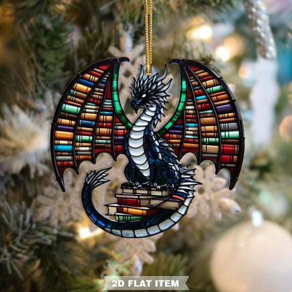 HaoXun Personalized Dragon Book Christmas Decoration - Lightweight Hanging Ornament for Tree & Bookshelf, Festive Gift Accessories with Durable Craftsmanship (1 Piece)