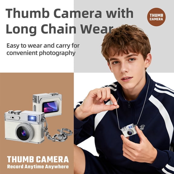 HaoXun Plastic Mini HD Camera - 1.9x1.3in 20g Lightweight 1080P 180mAh Lithium Battery Portable Camera with Loop Recording