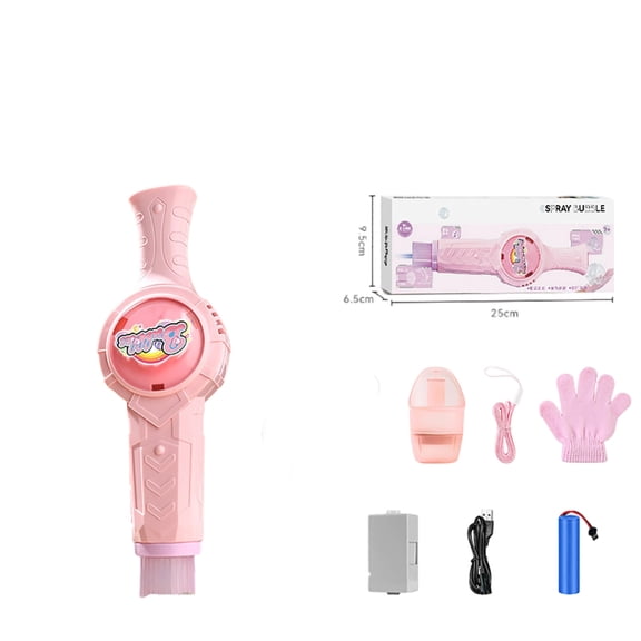 HaoXun Rechargeable Automatic Bubble Maker with Colored Lights - Portable Bubble Machine for Outdoor Party Birthday, No Bubble Solution Included