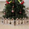 thumbnail image 1 of HaoXun Retros Luminous Foldable Snow Scene Wooden House Christmas Tree Fence - Multicolor Holiday Decoration with Lights for Xmas Home Party Indoor Outdoor Decor, 1 of 9