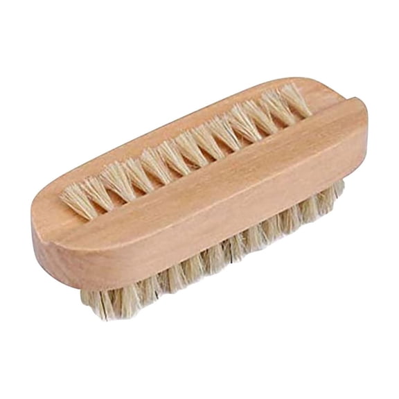 HaoXun Solid Wood Double-Sided Nail Brush - Multi-Functional Beauty Tool for Home Manicure and Professional Use