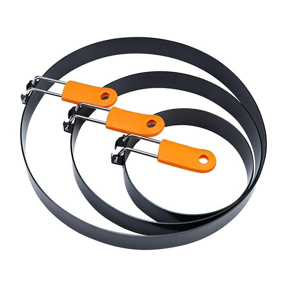 HaoXun Stainless Steel Heart/Flower Omelet Maker Kit with Foldable Handle - Non-Stick Egg Ring Mold for Breakfast, Baking, Muffins & Pancakes