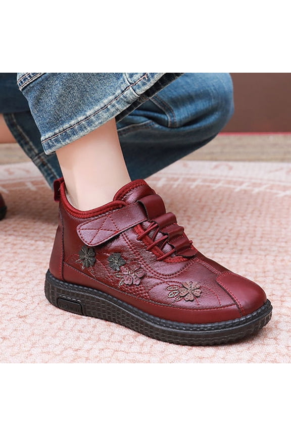 HaoXun Women's Fleece-Lined Snow Boots - Breathable Soft-Soled Anti-Slip Winter Shoes for Fall and Winter Outdoor Leisure