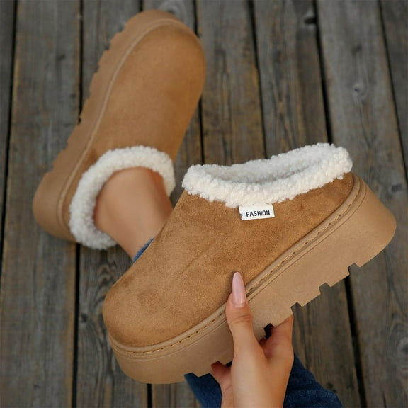 HaoXun Women's Winter Clogs with Faux Fur Lining - Fashionable Casual Slip-On Shoes for Indoor and Outdoor Wear