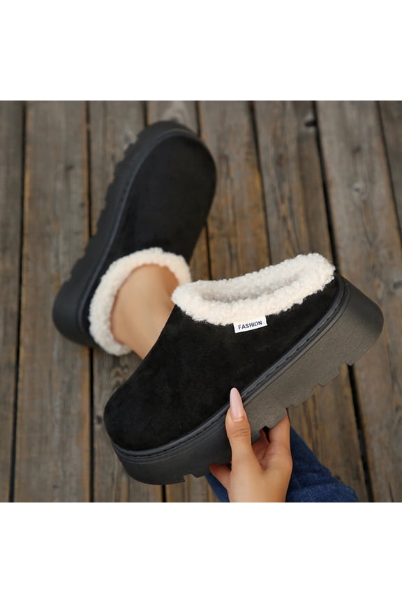 HaoXun Women's Winter Clogs with Faux Fur Lining - Fashionable Casual Slip-On Shoes for Indoor and Outdoor Wear
