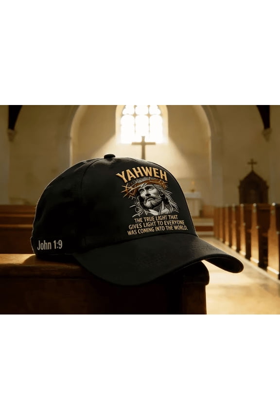 YAHWEH The True Light Baseball Cap - Bible Verse Religious Commemorative Hat, Adjustable Unisex Embroidered Spiritual Cap for Daily Wear