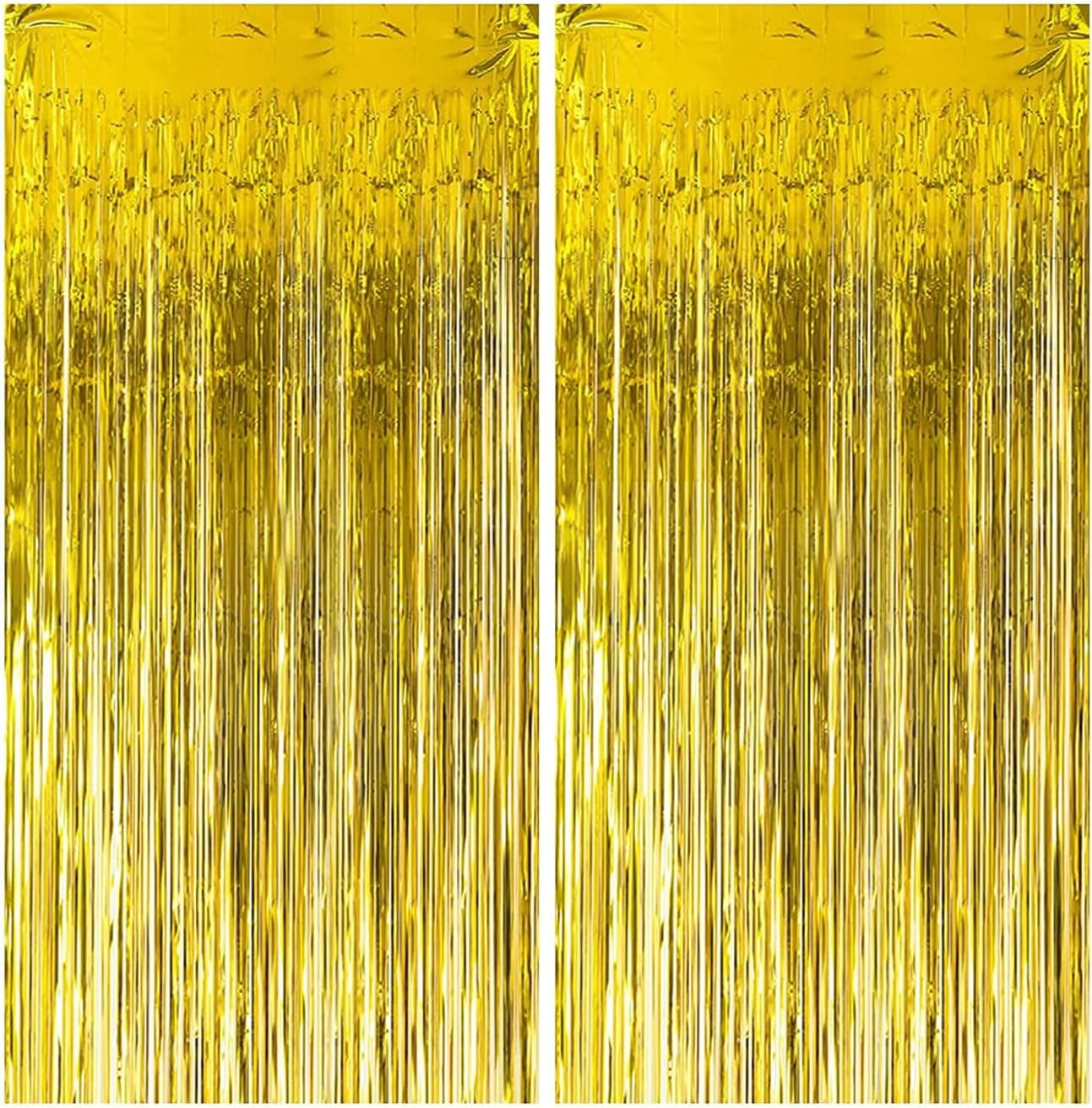 Blue And Gold Metallic Tinsel Foil Fringe Curtains Party Decorations – Theme My Party