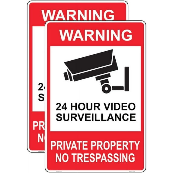 Haobase 2 Pcs Private Property No Trespassing Sign Sticker - 30 cm x 20 cm - Self Adhesive Vinyl