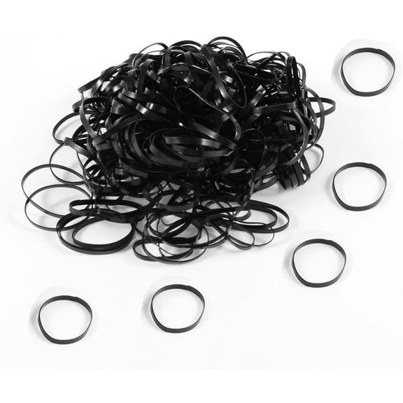 Haobase 250 pcs Black Elastic Ponytail Holders Hair Rubber Bands for Girl Lady