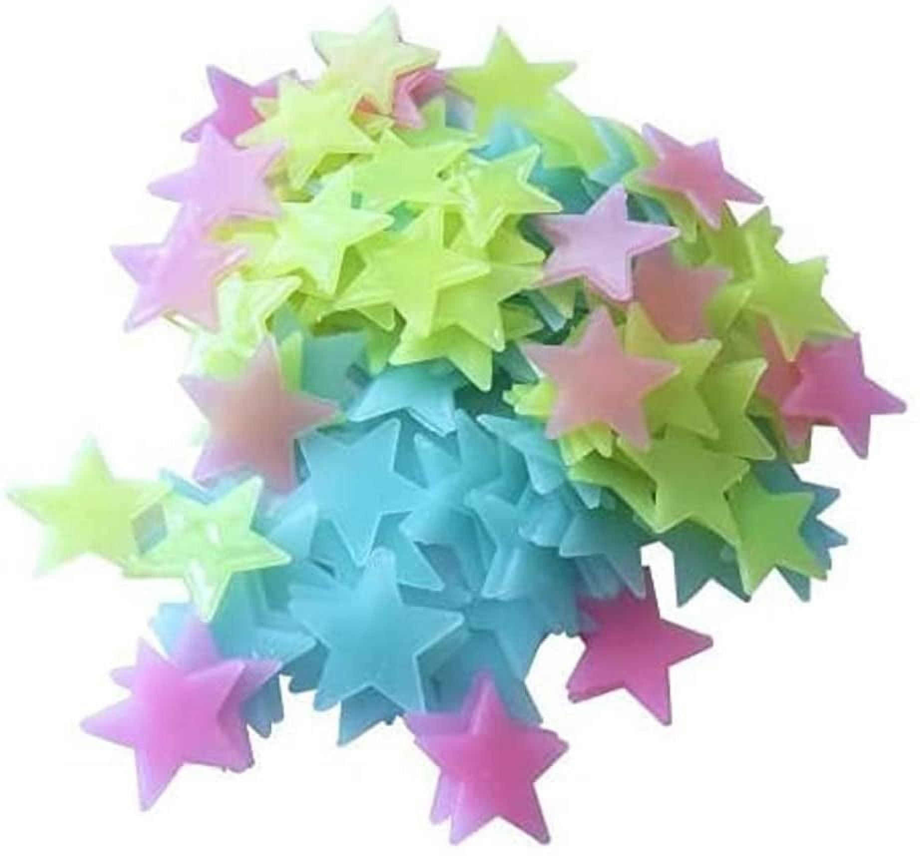 Haobase 300 Pcs Glow in The Dark Luminous Stars Fluorescent Noctilucent Plastic Wall Stickers Murals Decals for Home Ceiling Wall Bedroom