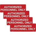thumbnail image 1 of Haobase 4 Pcs Authorized Personnel Only Sign Sticker - 20 cm x 6 cm - Self Adhesive Vinyl (Red), 1 of 4