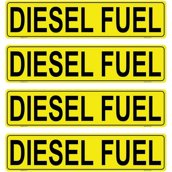 Haobase 4 Pcs Diesel Fuel Sign Sticker - 21.5 cm x 5 cm - Self Adhesive Vinyl