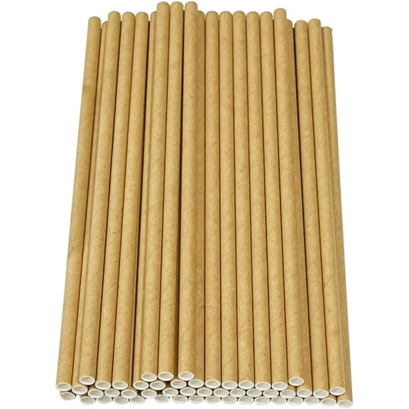 Haobase 50Pcs Paper Drinking Straws, Biodegradable Paper Straws for Drinking Cocktail, Coffee, Cold Drinks