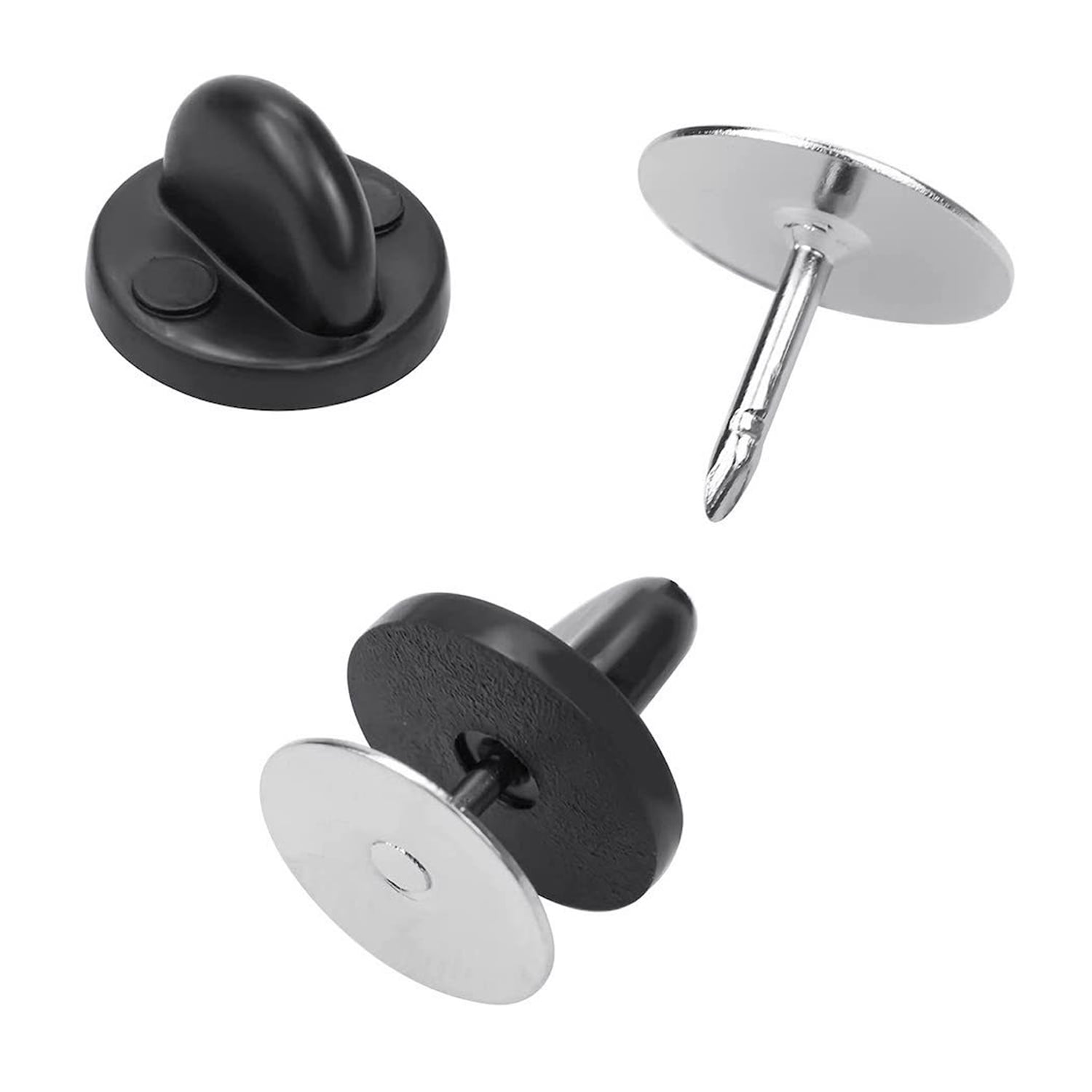 Haobase 50Pcs Tie Tacks Blank Pins with PVC Rubber Pin Backs