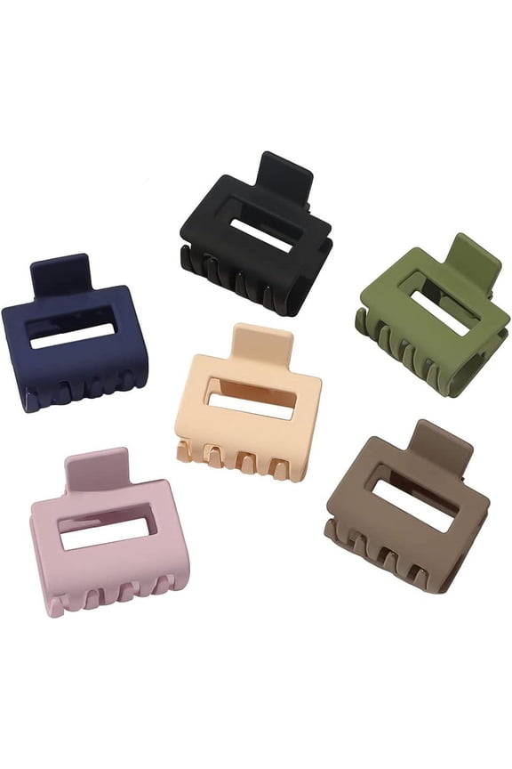 6Pcs Hair Claw Clips Square Hair Clips Matte Hair Claws Jaw Clips Non Slip Hair Clamps Barrettes Hair Accessories for Women, 6 Colors