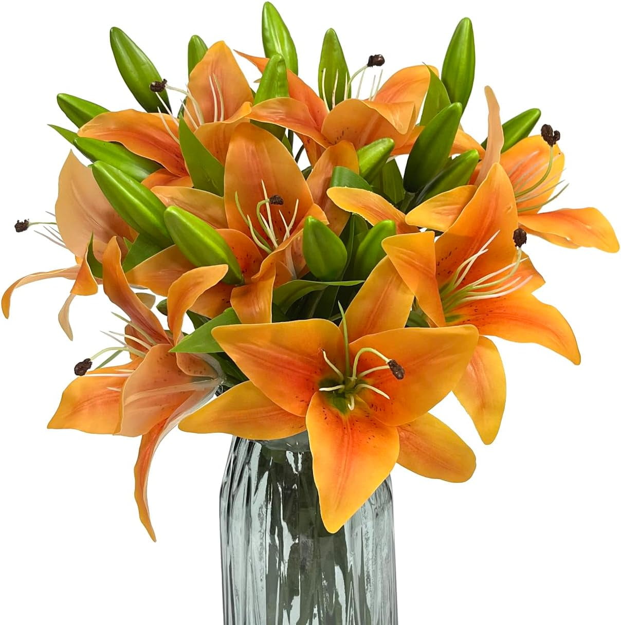 Haobase 8Pcs Artificial Tiger Lily Flowers Real Touch Lilies Flower
