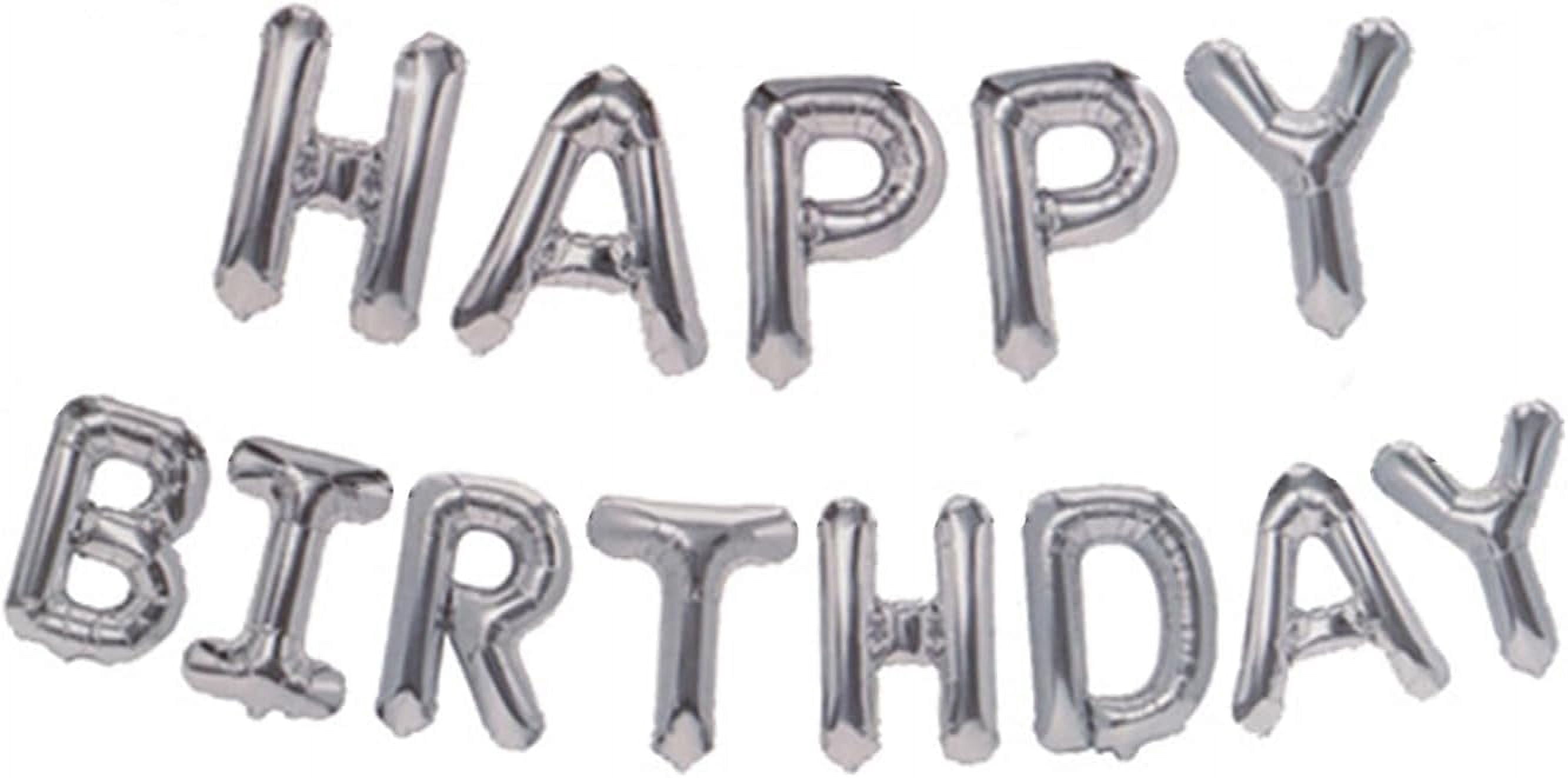 Happy Birthday Banner Mit Dreiecksflaggen - Weiß, Inkl. Buchstaben & Band
