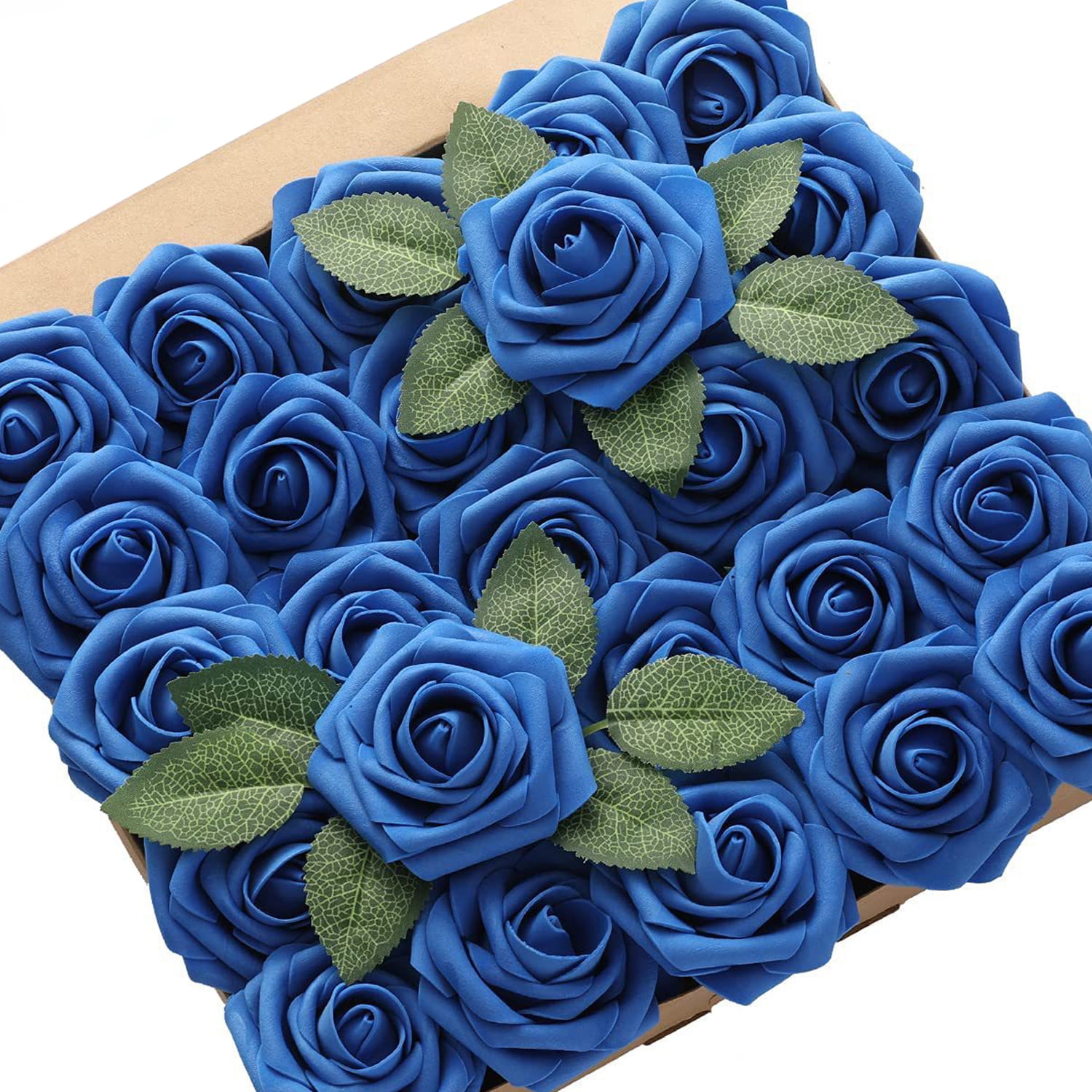 Haobase Rose Artificial Flowers, 25pcs Real Looking Fake Foam Roses for ...