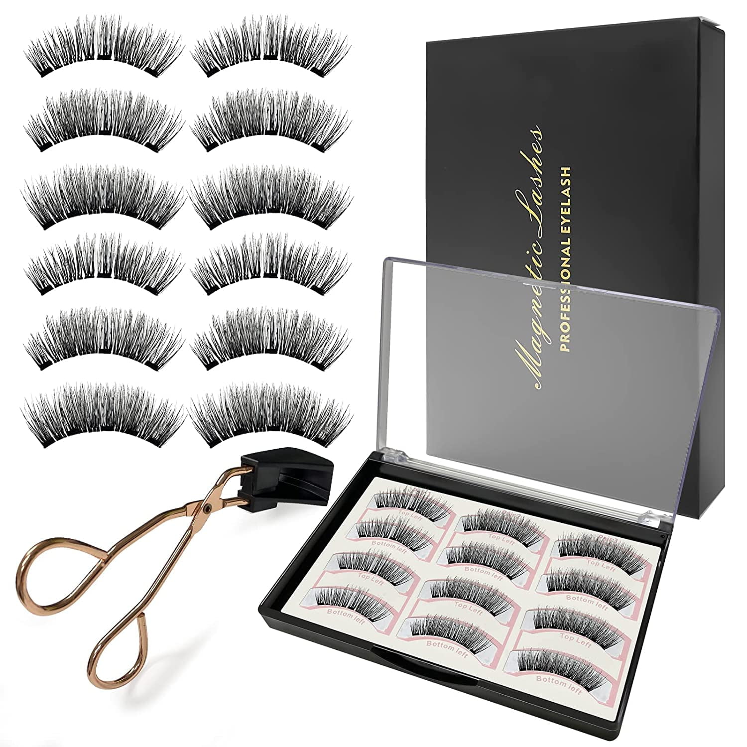 Haobuy 12pcs Dual Eyelashes with Applicator, Reusable 3D