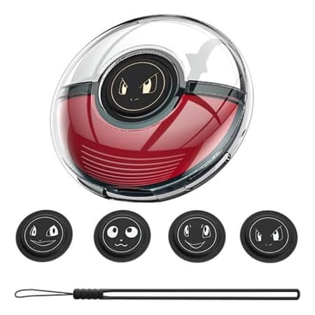 Haobuy Compatible with Pokémon GO Plus + Clear Case with Wrist Strap and Button Caps Hard Protective Cover