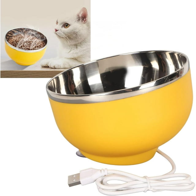 Haobuy Heated Water Bowl for Dog & Cat, 450ML Stainless Steel Thermostatic Heating Pet Thermal