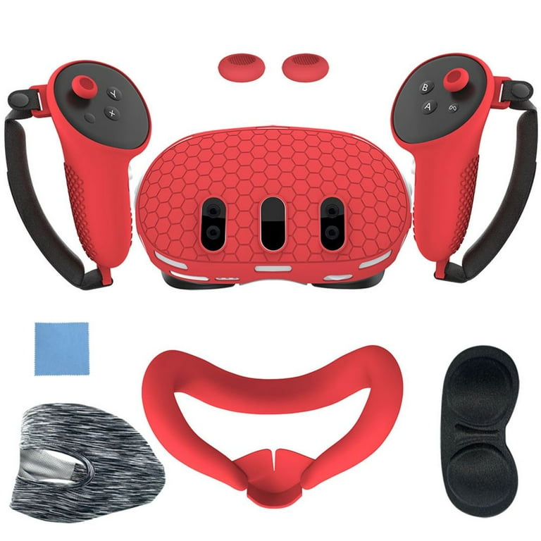 Haobuy Silicone Cover Set for Meta Quest 3, VR Headset Head Face Cover Eye  Pad Handle Grip Button Cap VR Accessories 7pcs 