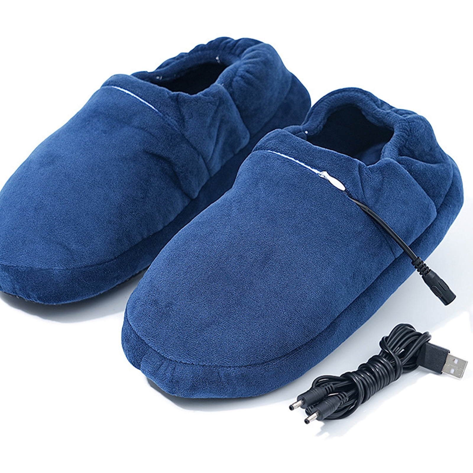 Haobuy USB Electric Heated Slippers, Plush Rechargeable Heating Shoes