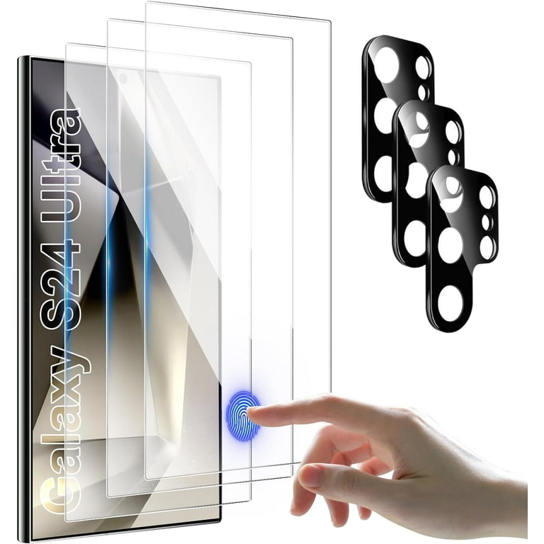 Haobuy for Samsung Galaxy S24 Ultra S24 Plus S24 Screen Protector + Camera  Lens Protector Tempered Glass Protective Film 