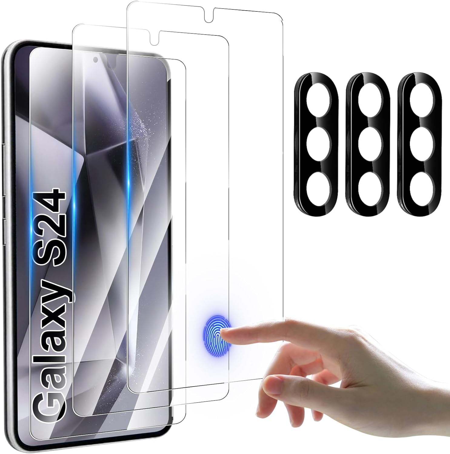 Haobuy for Samsung Galaxy S24 Ultra S24 Plus S24 Screen Protector + Camera Lens Protector