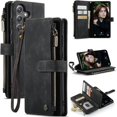 thumbnail image 1 of Haobuy for Samsung Galaxy S24 Ultra S24 Plus S24 Wallet Cover with Wristlet Strap Leather Flip Kickstand Case for Women Men, 1 of 7