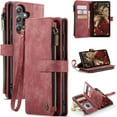 thumbnail image 1 of Haobuy for Samsung Galaxy S24 Ultra S24 Plus S24 Wallet Cover with Wristlet Strap Leather Flip Kickstand Case for Women Men, 1 of 7