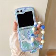 thumbnail image 1 of Haobuy for Samsung Galaxy Z Flip 5 Clear Case with Chain Strap Cute Transparent Shockproof Bumper Cover-Blue, 1 of 7
