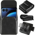 thumbnail image 1 of Haobuy for Samsung Galaxy Z Flip 5 / Z Flip 4 /Z Flip 3 Leather Phone Holster with Belt Clip Pouch Waist Bag for Motorola Razr-Black, 1 of 5