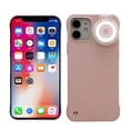 thumbnail image 1 of Haobuy for iPhone 15 Selfie Ring Light Flip Case Anti-Scratch Full-Body Slim Case with 3 Light Modes-Pink, 1 of 6