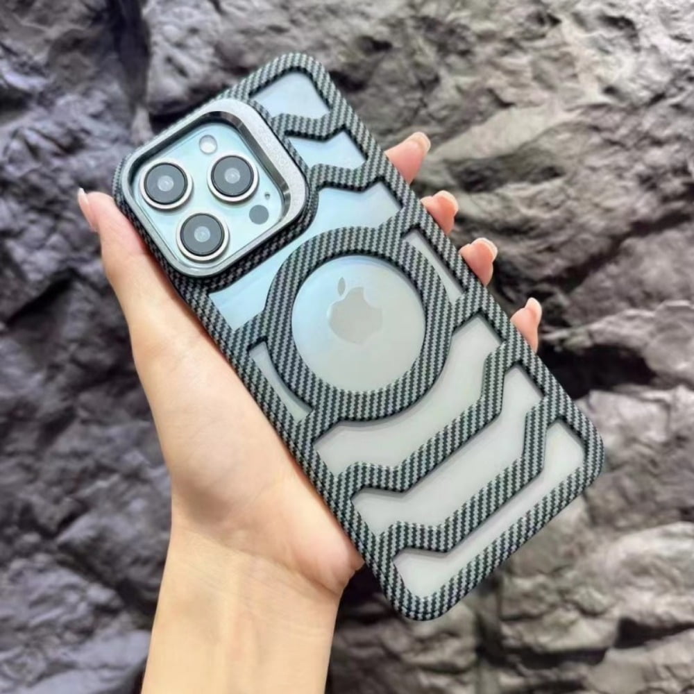 Haobuy for iPhone 16 Pro Max Case with Kickstand for Magsafe Slim Carbon Fiber