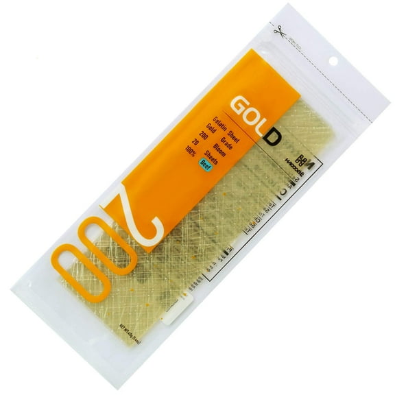 Haodong Beef Gold Grade Gelatin Sheets, 200 Bloom, 20Sheets, 40g
