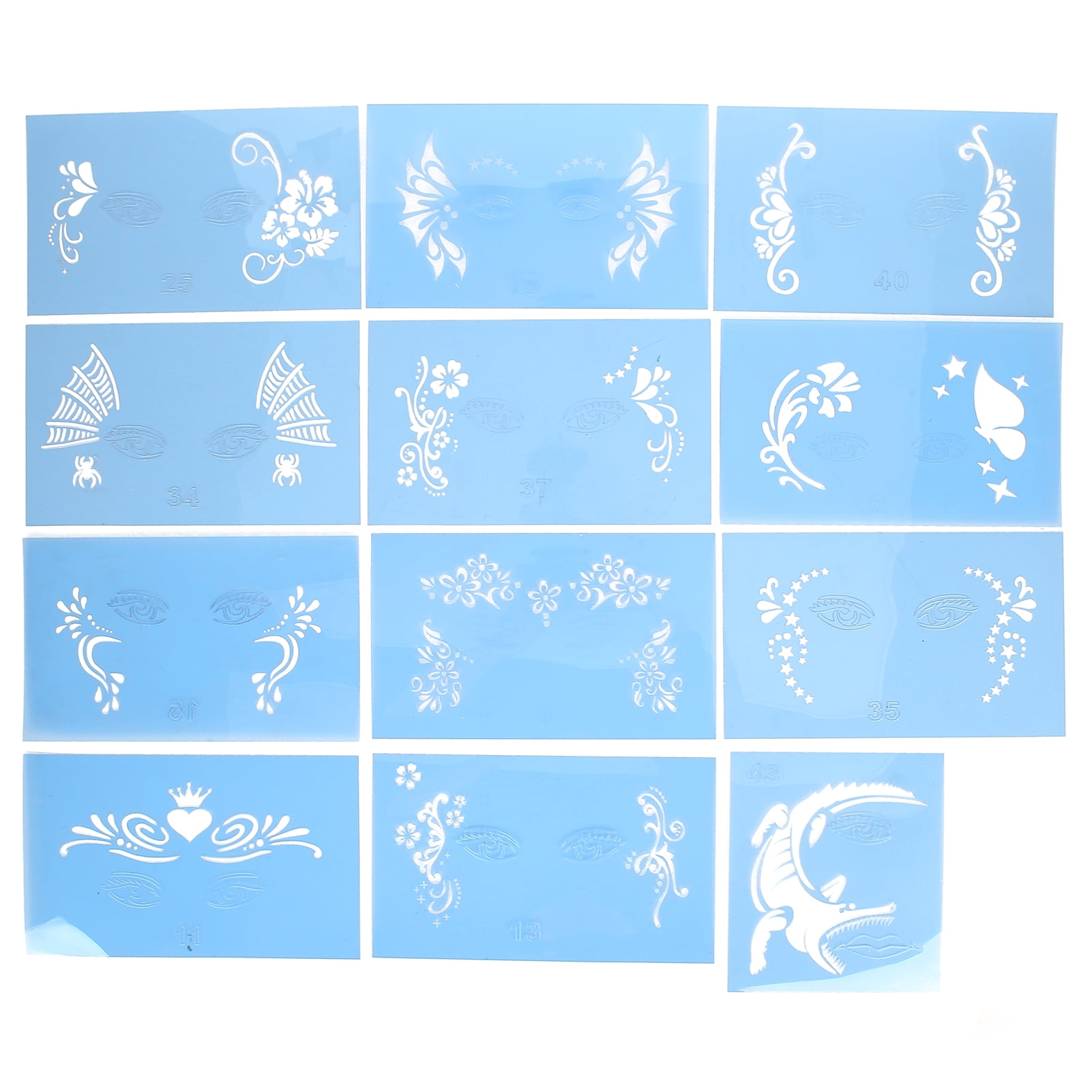 Haofy Face Paint Stencils 12 Sheets Easy to Clean Facial Makeup Template for