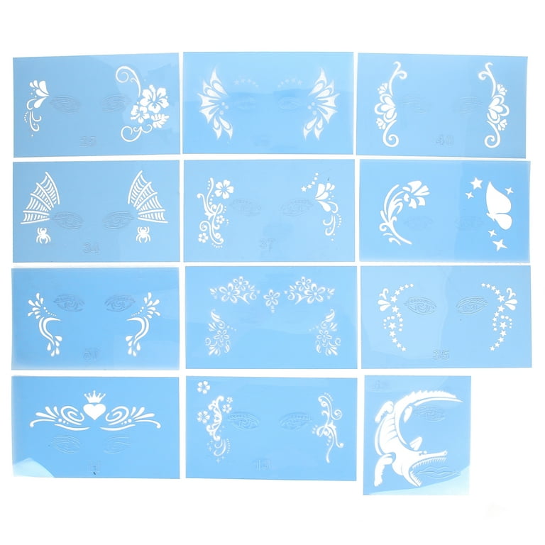 Haofy Face Paint Stencils 12 Sheets Easy To Clean Makeup Template For