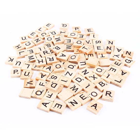 Haofy Wooden Scrabble Tiles,100Pcs Scrabble Tiles Letters Alphabet Wooden Blocks Numbers Spellin