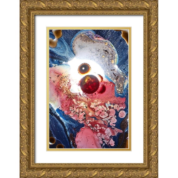 Haojunjie 17x24 Gold Ornate Wood Framed with Double Matting Museum Art Print Titled - Microcosm