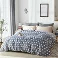thumbnail image 1 of Flannel Fleece Blanket for Queen Bed,Soft Grey Dots Pattern Warm Cozy Blanket,90" x 90", 1 of 6