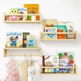 thumbnail image 1 of HAOKAINI 4PCS Wood Nursery Book Shelves Wall Mounted, Floating Bookshelf for Kids Room Decor, Toys and Books Storage Organizer Shelves for Child Bedroom Bathroom Kitchen, 1 of 15