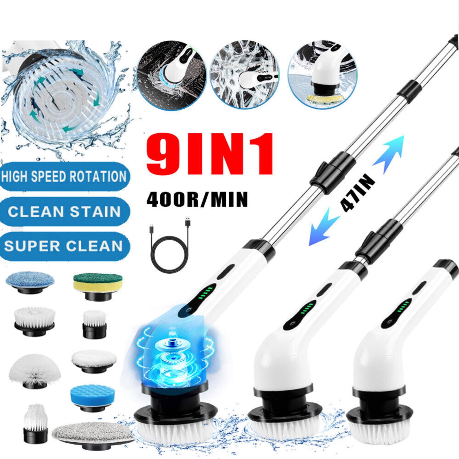 Haokaini Electric MultiFunction Cleaning Brush,Electric Spin Scrubbers