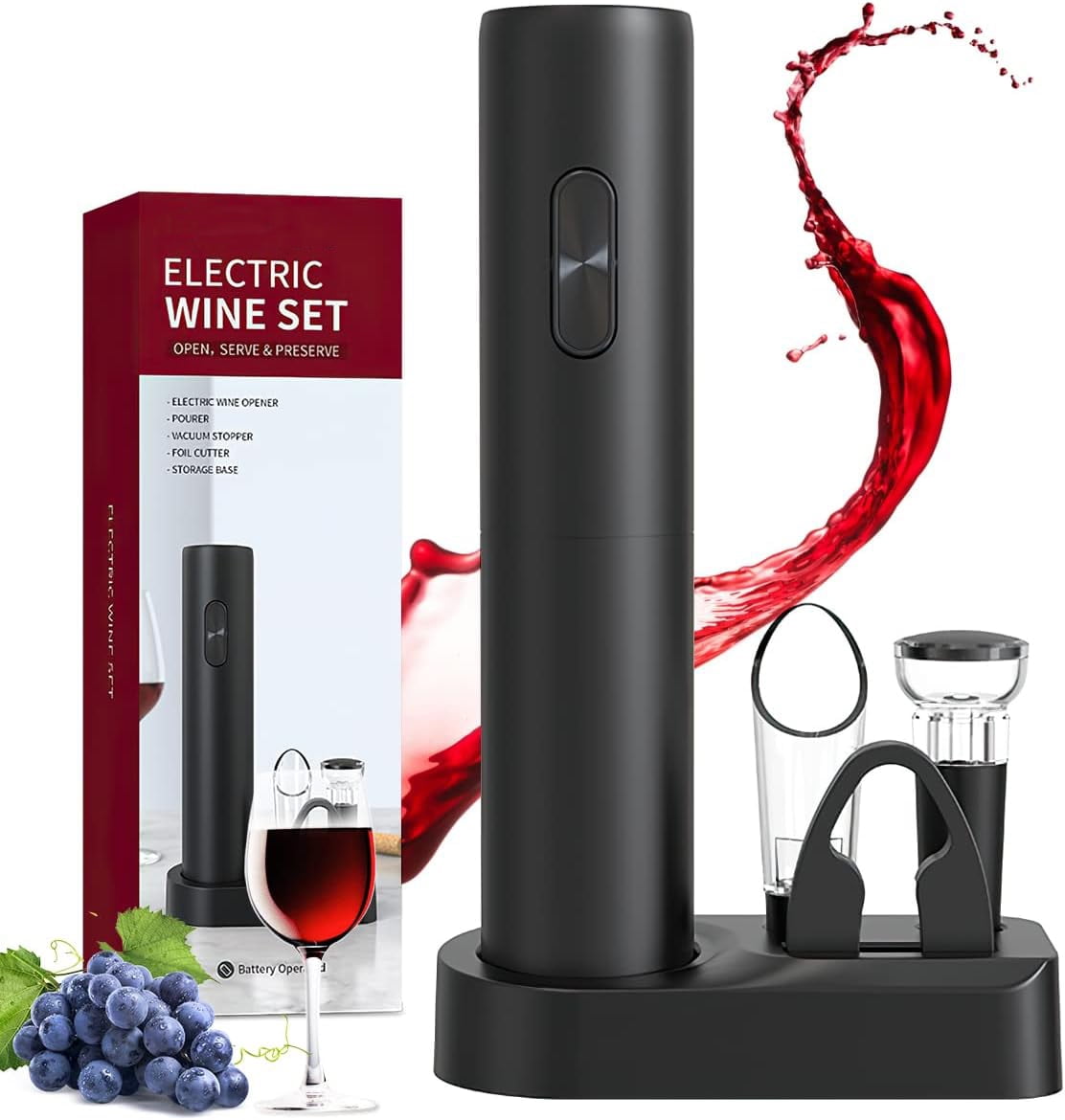Haokaini Electric Wine Opener Set, Wine Opener with Charging Base with